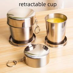 250ml Portable Stainless Steel Water Cup Outdoor Travel Folding Durable