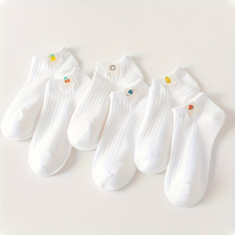 6 Pairs Fruit Pattern Lightweight Ankle Socks Women's Stockings & Hosiery