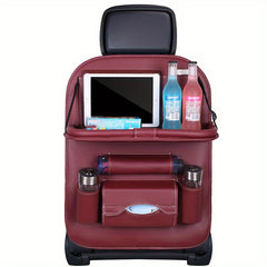 Faux Leather Car Seat Back Storage Bag for Children