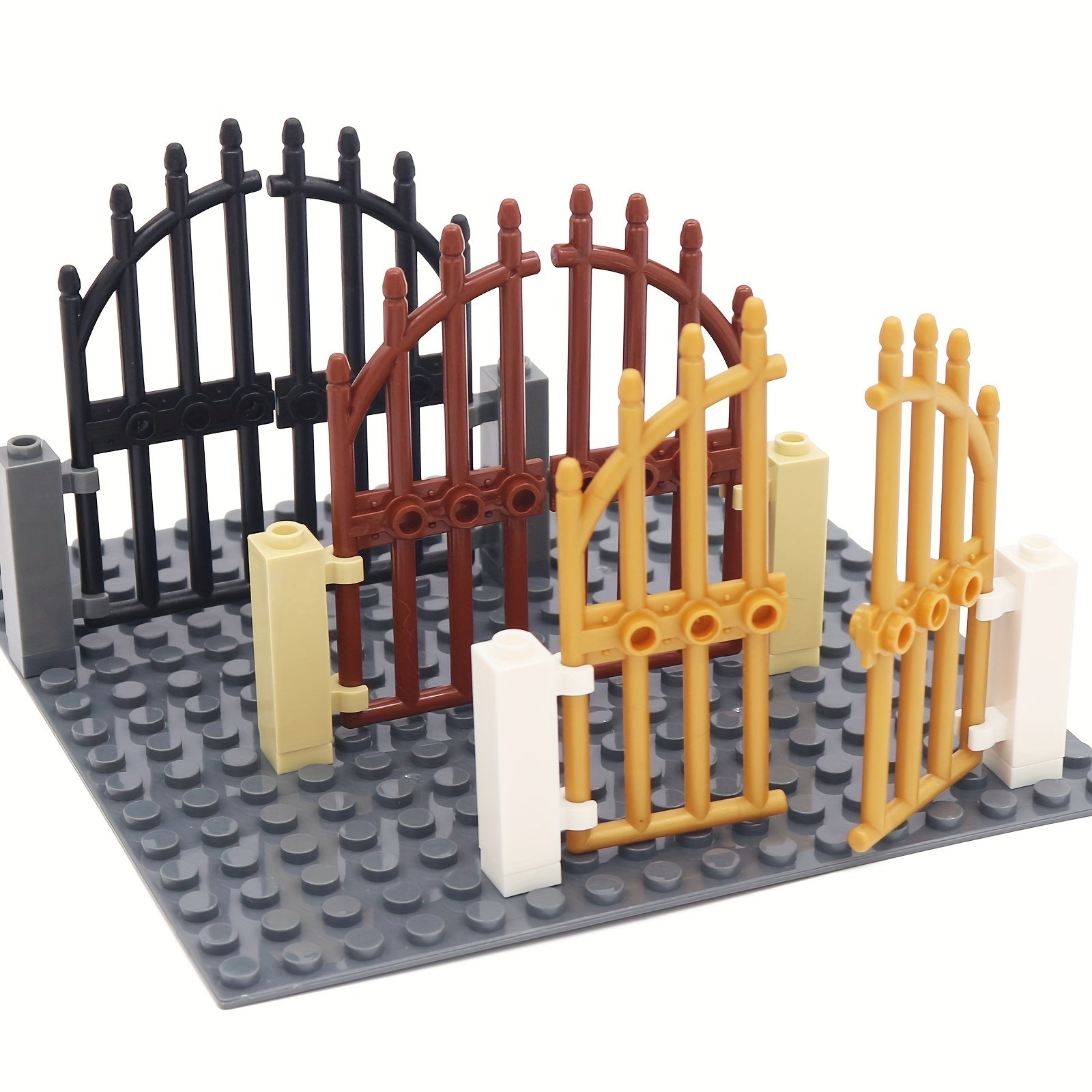MARUMINE City Gate Building Blocks 1x4x9 Retro Iron Door Fence Golden Brown