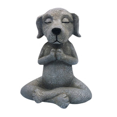 Meditating Dog Statue for Fairy Garden Tranquility Buddha Gift