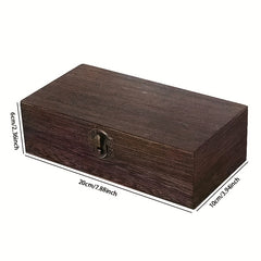 Vintage Wooden Storage Box Paulownia Wood Flip Cover Jewelry Box