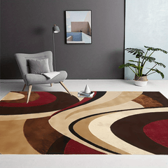 Modern Chocolate Abstract Area Rug for Home Interior Decoration