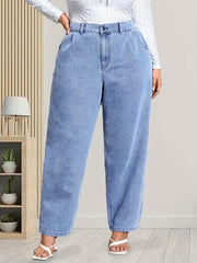 Button Fly High Rise Baggy Jeans