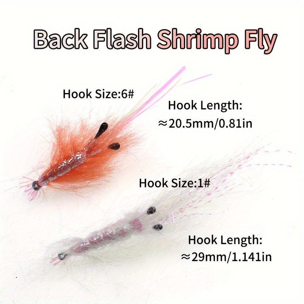 4pcs Back Flash Shrimp Fly Kit - Trout Saltwater Fishing Lure Sabiki Bait