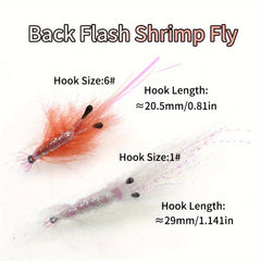 4pcs Back Flash Shrimp Fly Kit - Trout Saltwater Fishing Lure Sabiki Bait