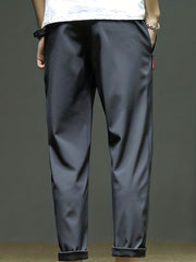 Men's Stretch Sports Drawstring Sweat Pants With Zipper