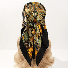 Paisley Print Bandana Satin Square Scarf Silky Floral Neck Wrap