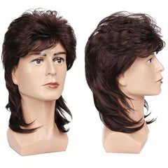 Vintage Long Straight Wig Funky Punk Style for Men