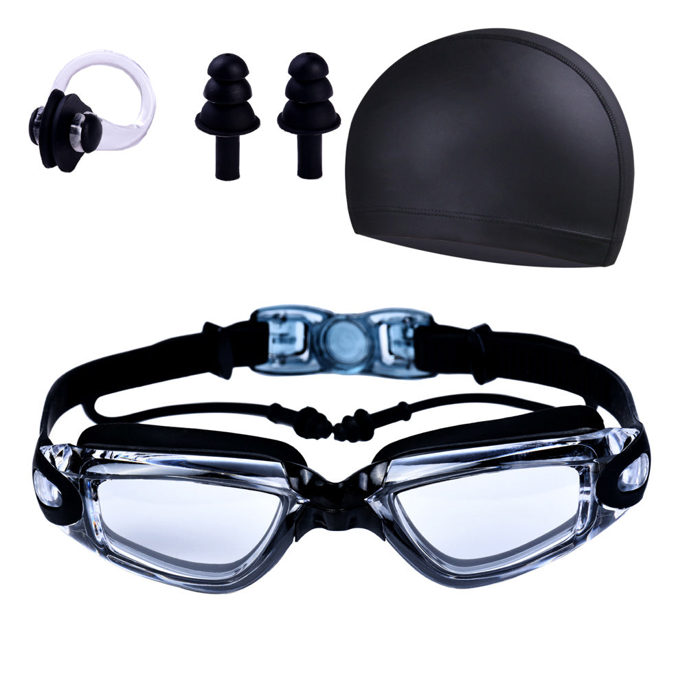 Transparent Swim Goggles Set Adult Men Women Youth