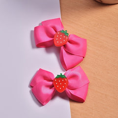 2pcs Baby Girls Strawberry Bow Hair Clip Hairpin Headwear Children's Gift