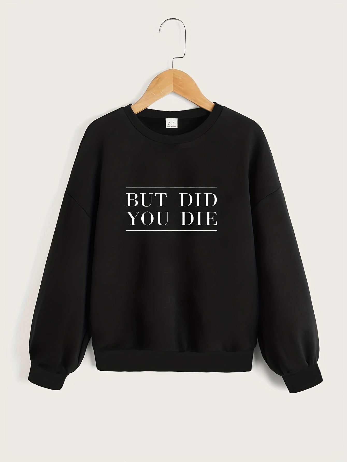Girls' Top 'Faith' Letter Print Crew Neck Sweatshirt