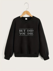 Girls' Top 'Faith' Letter Print Crew Neck Sweatshirt