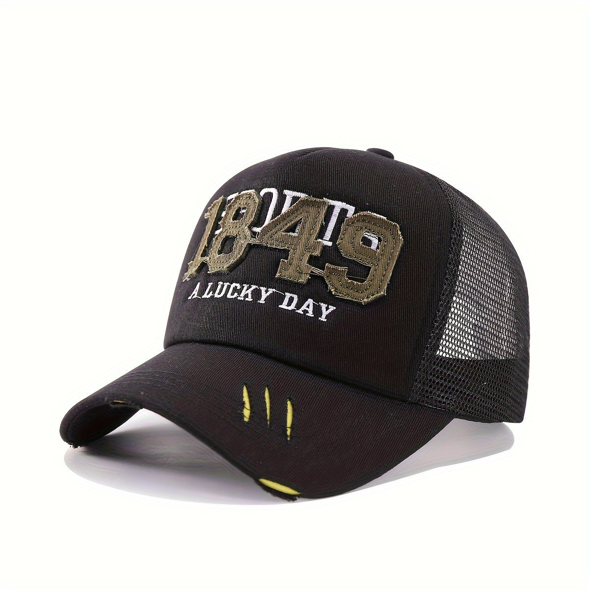 Breathable Baseball Cap Lucky Embroidered 1849 Patched Sun Hat