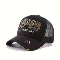 Breathable Baseball Cap Lucky Embroidered 1849 Patched Sun Hat