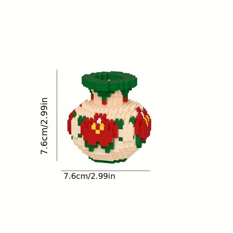 Stacked Building Block Vase Shaped Puzzle Toy