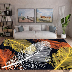 Modern Feather Pattern Soft Carpet Non Slip Rug
