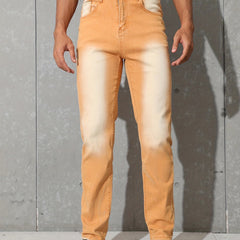 Y2k Slim Fit Jeans Mens Distressed Stretch Denim Pants