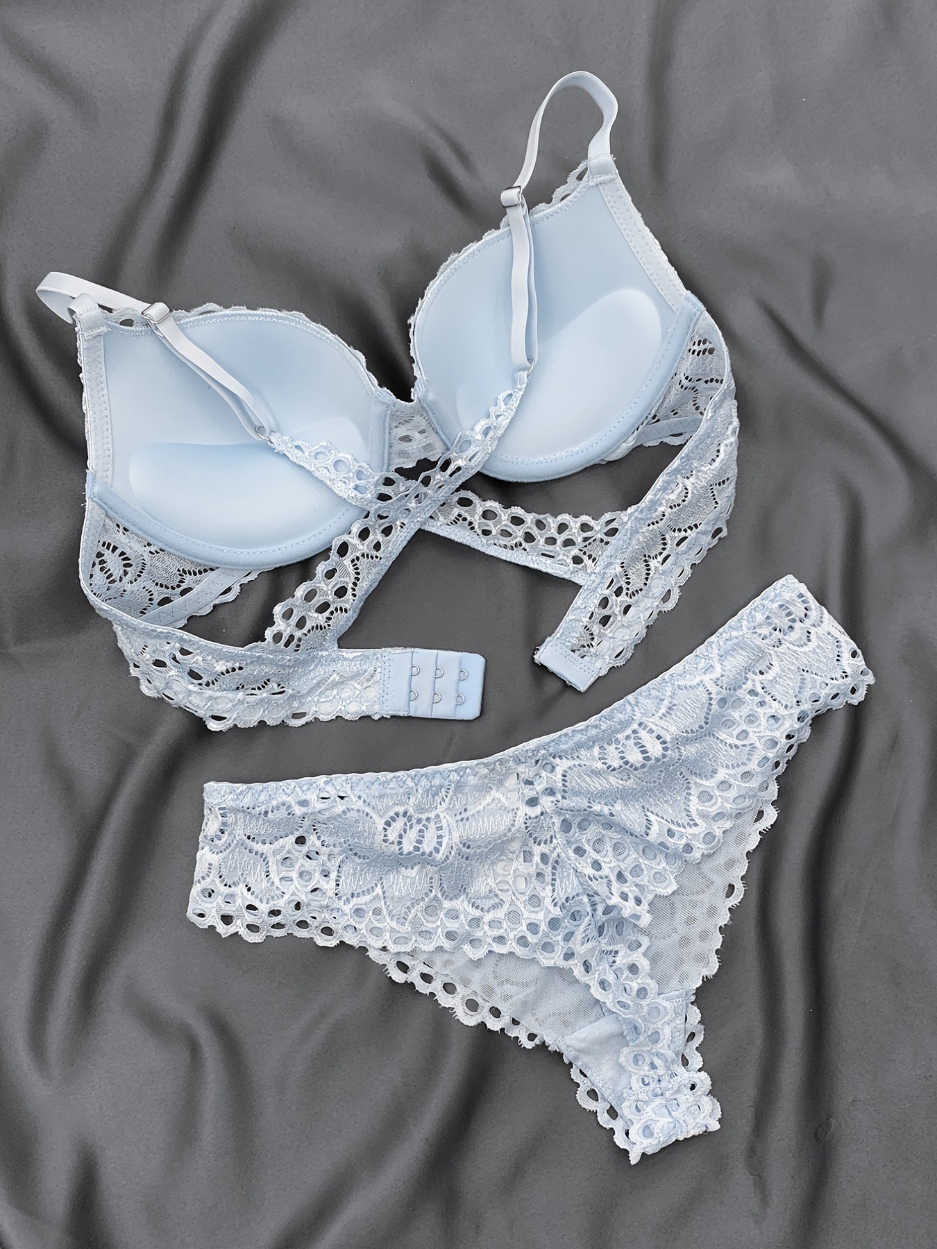 Cross Back Push Up Lingerie Set Micro Elastic Bra & Bikini Panty