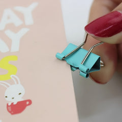 10pcs Colorful Metal Paper Clips 25mm19mm 15mm Loose leaf Clip Stationery