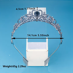 Rhinestone Crown Headband Crystal Hair Band With Comb