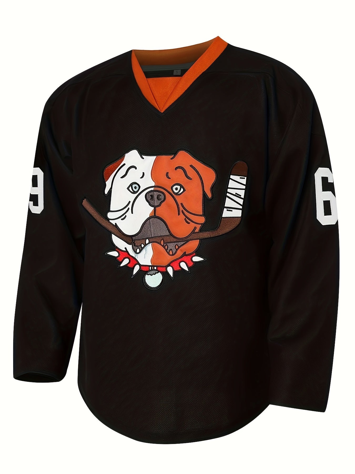 Men's Dog Pattern Hockey Jersey Long Sleeve Tee