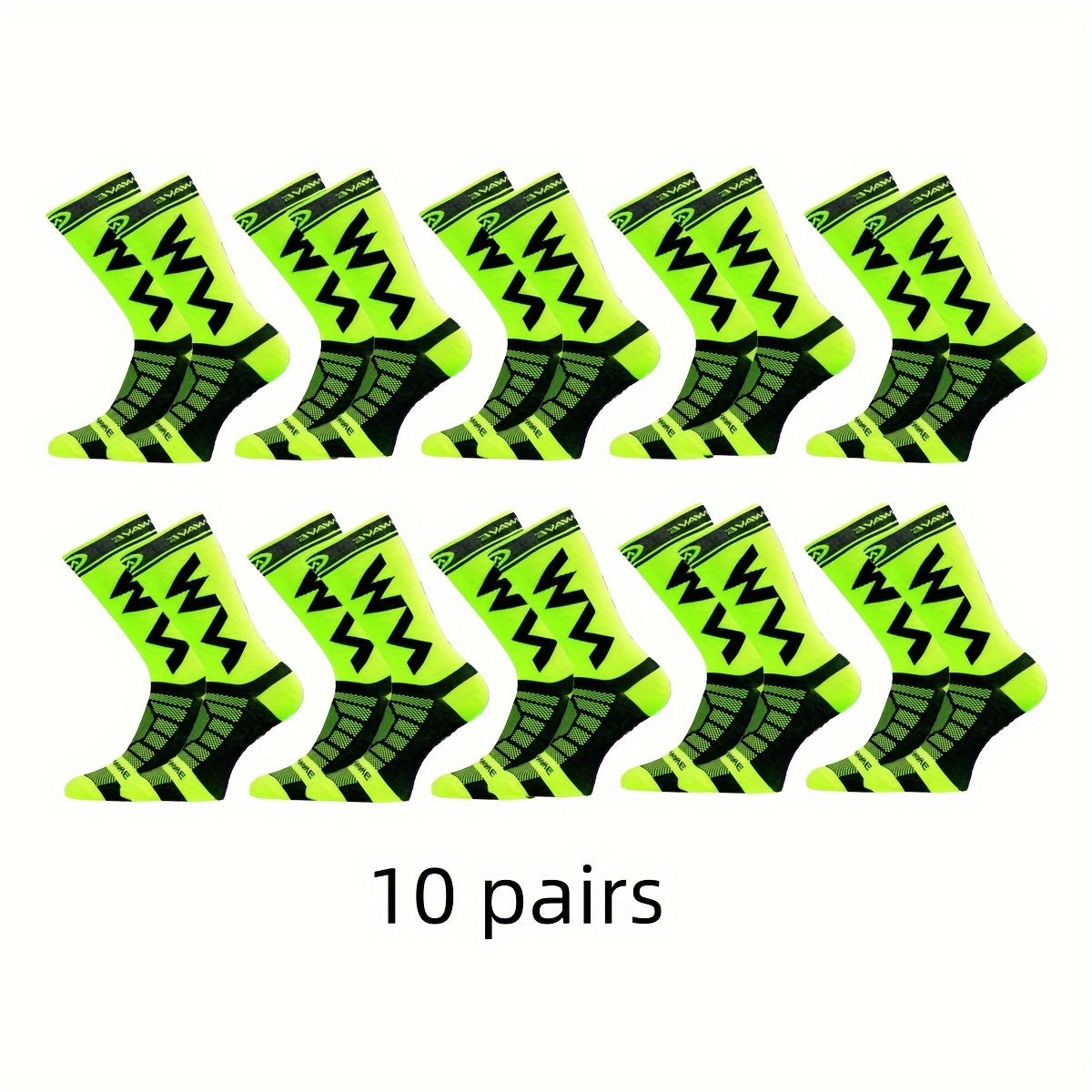 10 Pairs Men's Mid Crew Sport Socks Sweat Absorbing Nylon Blend Comfy Breathable