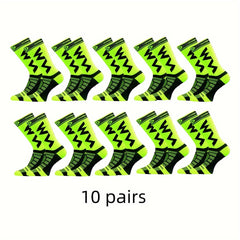 10 Pairs Men's Mid Crew Sport Socks Sweat Absorbing Nylon Blend Comfy Breathable