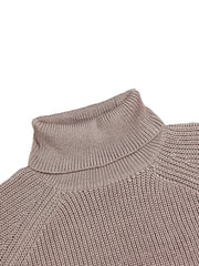 Casual Sweater Women's Plus Solid Color Turtle Neck Jumper