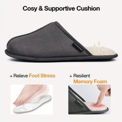 Men's Memory Foam Slippers with Sherpa Lining