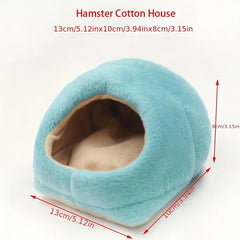 2pcs Hamster Bed House Winter Warm Coral Velvet Nest Small Animals House