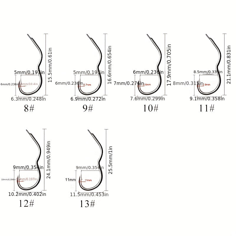 12Pcs Carbon Steel Fishing Hook for Carp Fishing