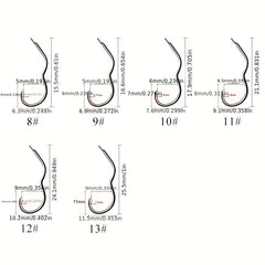 12Pcs Carbon Steel Fishing Hook for Carp Fishing
