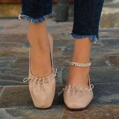 Women's Square Toe Flat Shoes Soft Sole Casual Ballet Flats