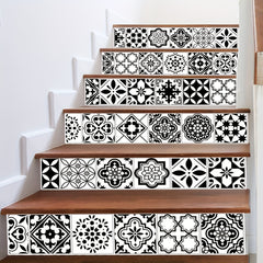 6pcs Peel And Stick Stair Riser Stickers Self Adhesive Staircase Decals