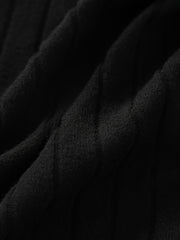Solid Long Sleeve Open Front Ribbed Knit Cardigan