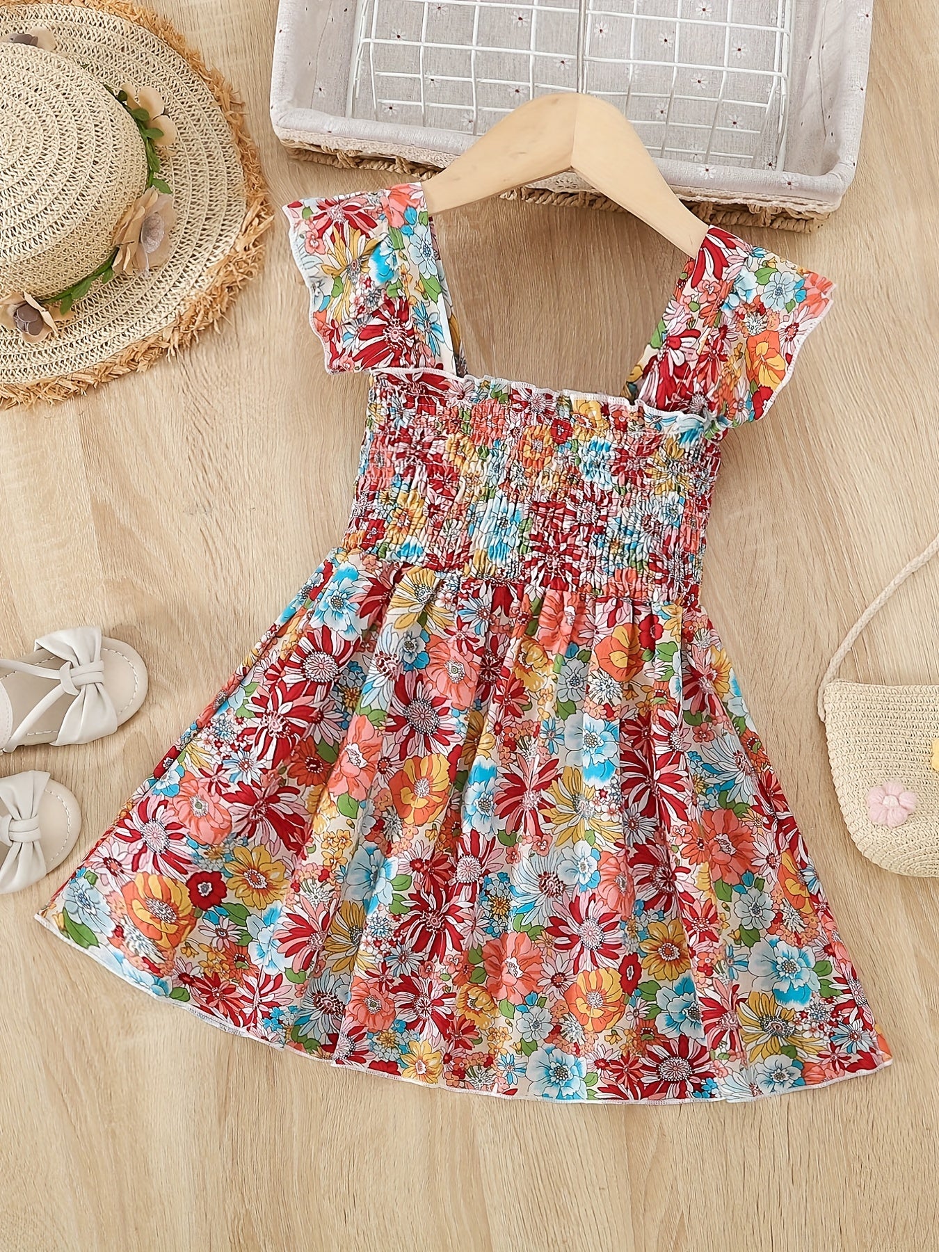 Girls Cotton Dress Over Knee Mid-length Skirt