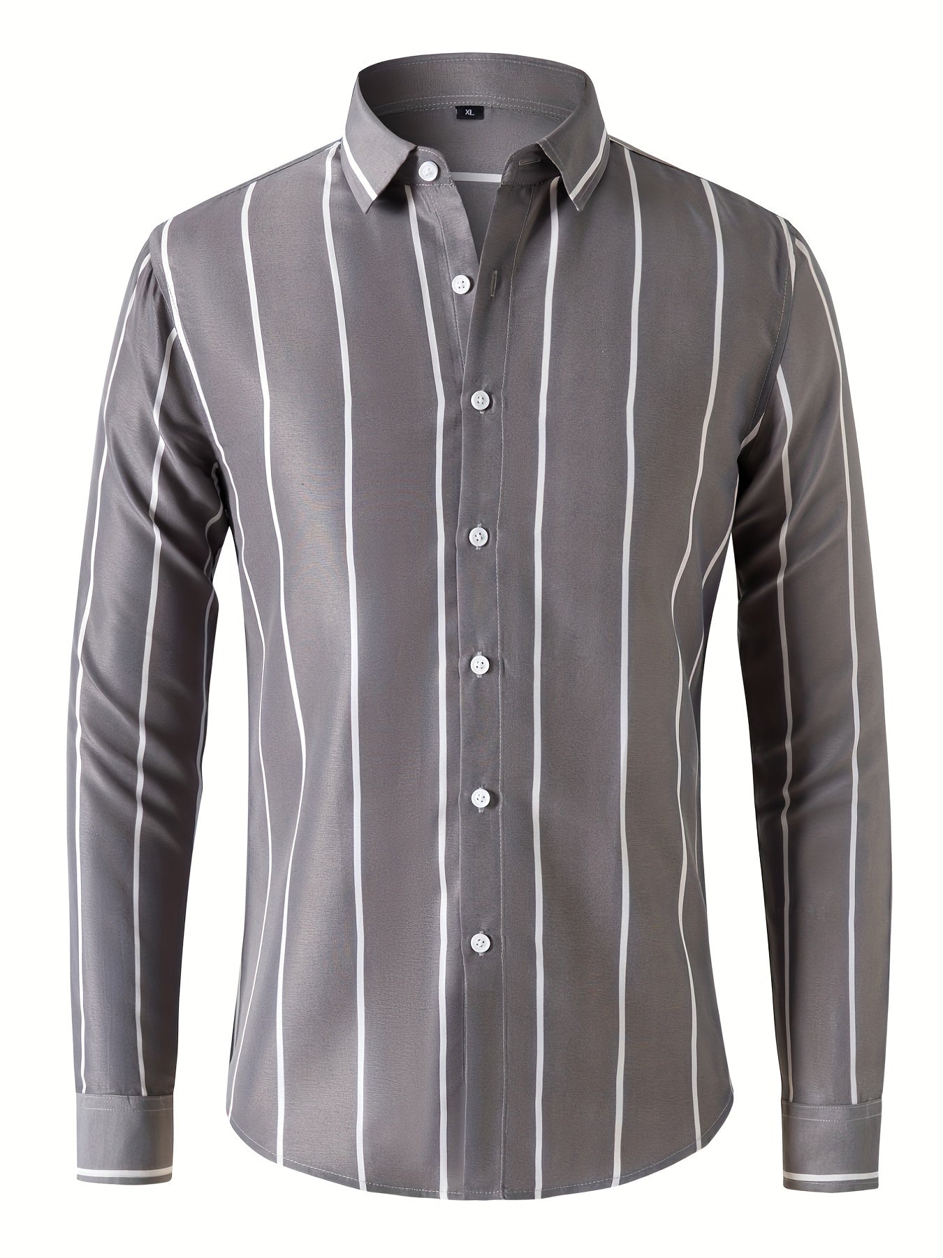 Vertical Stripe Formal Button Up Shirt for Men