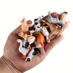 Educational Model Action Figures Zoo Farm Tools Feeds Farmer Hen Cow Poultry Ani