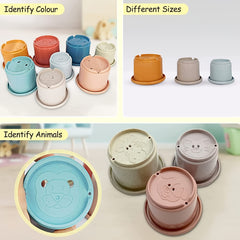 Kids Stacking Cup Toy Set - 8pcs Building Blocks for 1-3 Year Olds