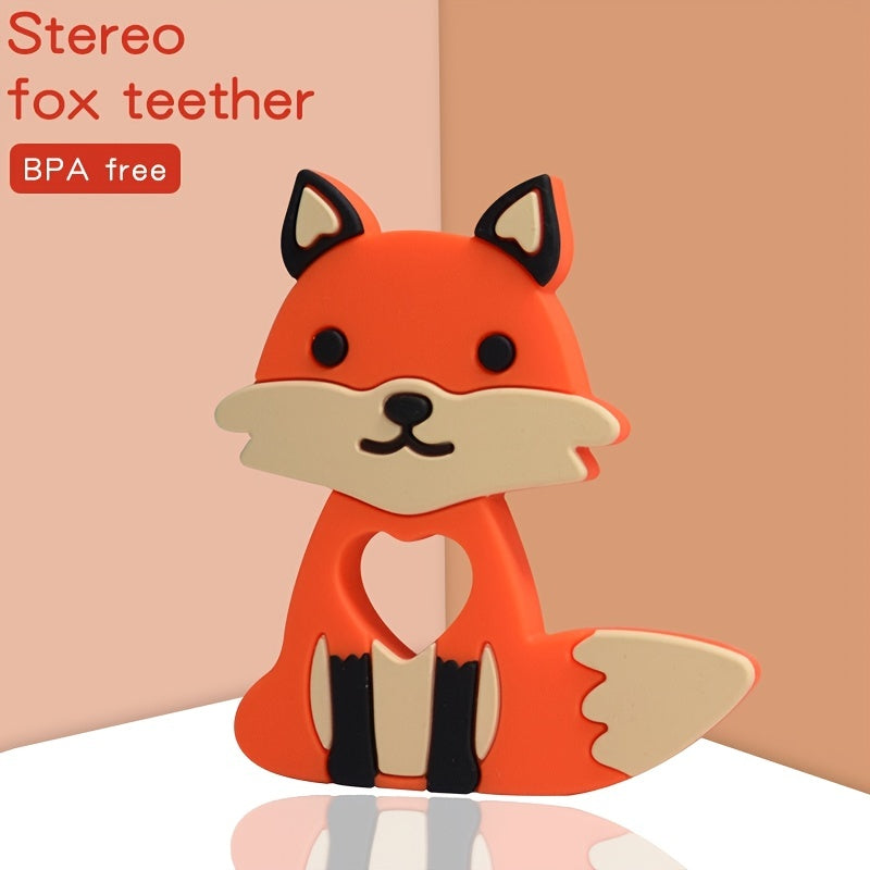 Silicone Fox Baby Teether for Babies 3M+ BPA Free Teething Toy
