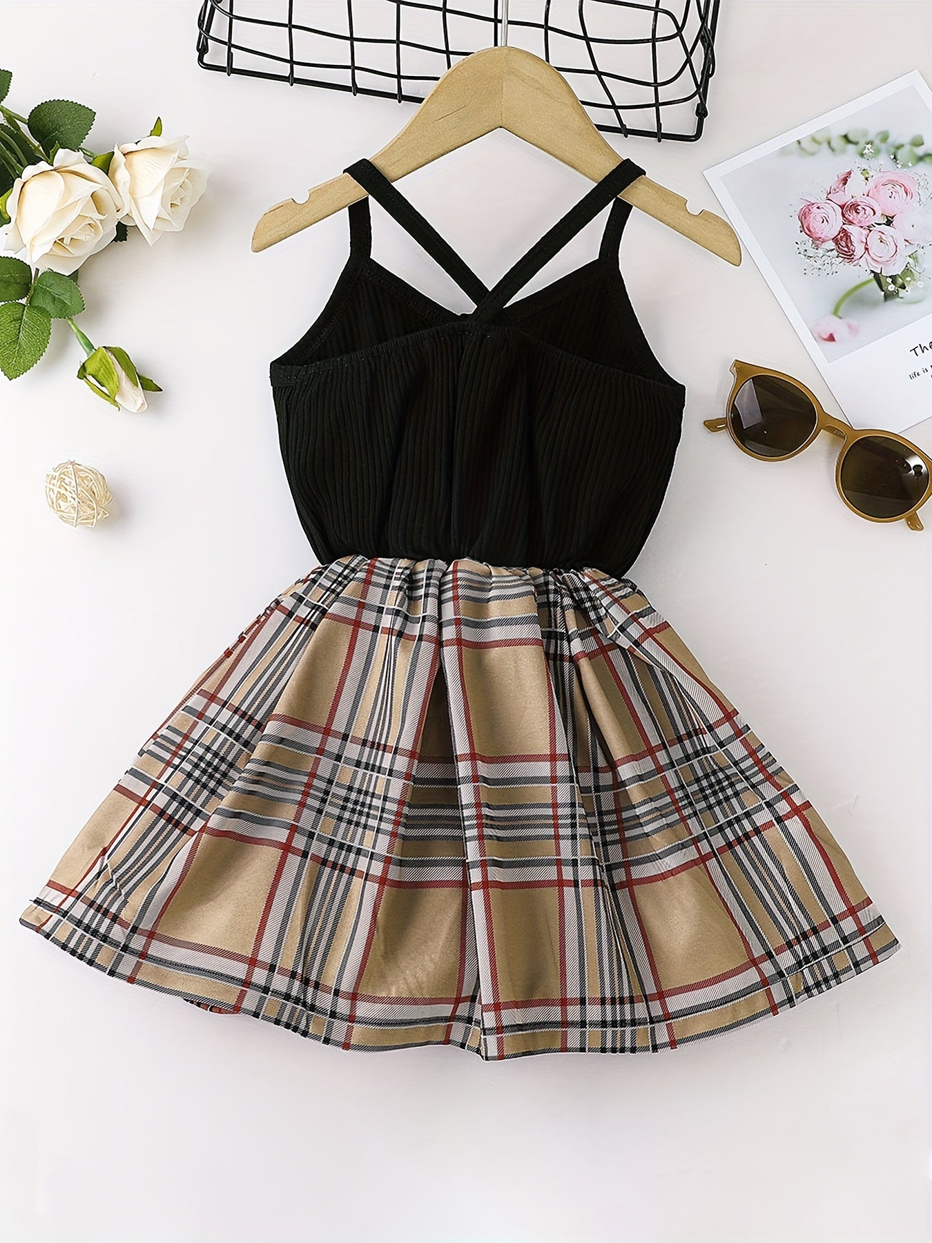 Baby Girls Plaid Sleeveless Cami Dress for Summer