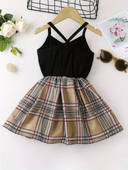 Baby Girls Plaid Sleeveless Cami Dress for Summer