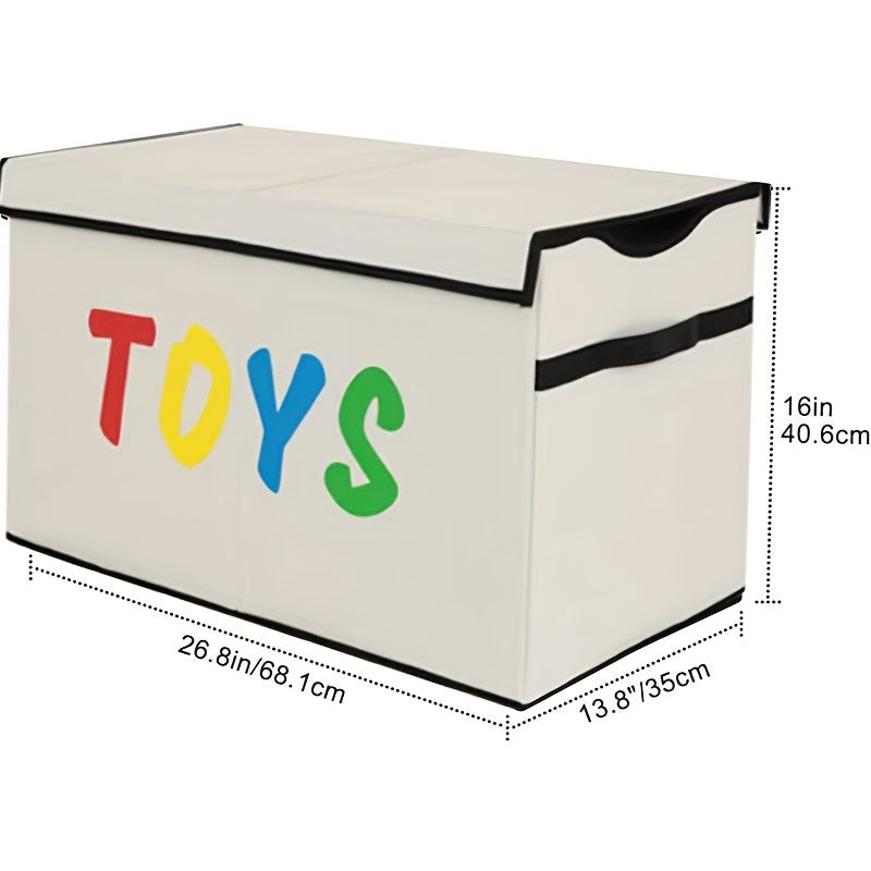 Large Beige Toy Box Canvas Soft Fabric Children Toy Storage Bin