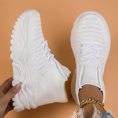 Women's Solid Thick Bottom Sock Sneakers Soft Breathable Sport Shoes