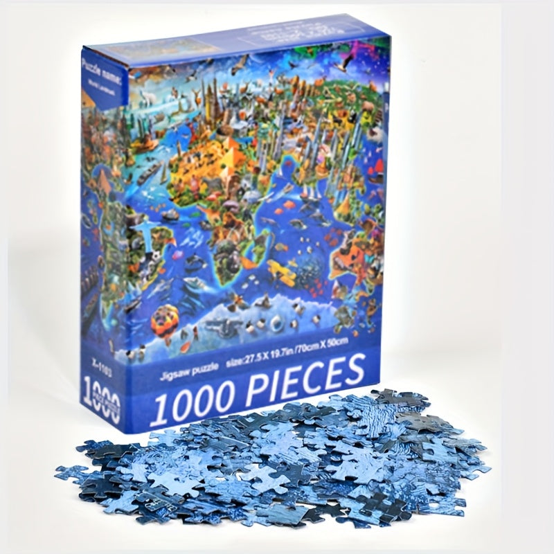 1000pcs Global Landmarks & Wildlife Jigsaw Puzzle - DIY