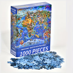 1000pcs Global Landmarks & Wildlife Jigsaw Puzzle - DIY