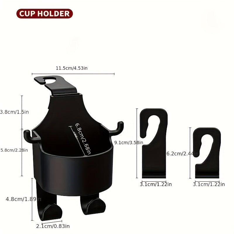 Car Seat Back Cup Holder with Storage Hook