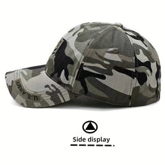 Camouflage Cotton Adjustable Mens Peaked Cap With U S Embroiderey