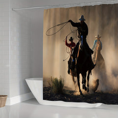 Western Cowboy Shower Curtain Set - Bathroom Decor